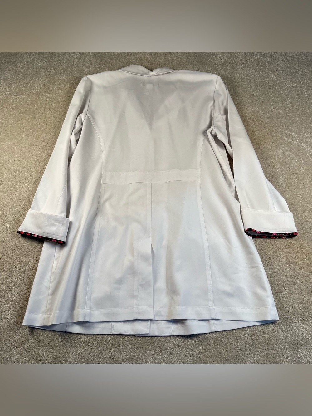 Betsey Johnson Jacket Blazer Lab Coat White Button Front women's Large - Picture 2 of 10